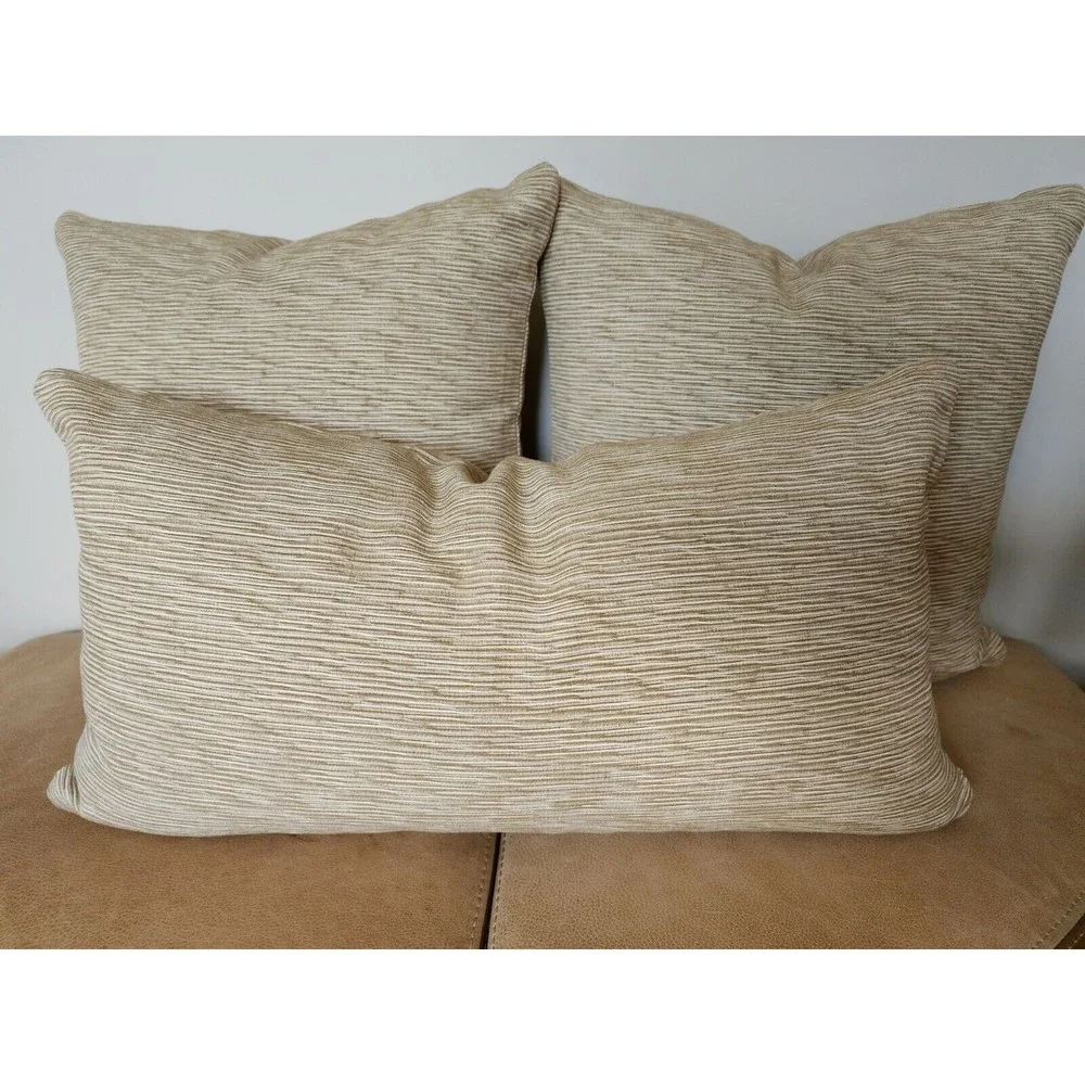 2 -‎ Roth & Tompkins Woven 20x20 Throw Pillow Covers Zippered Toffee Damask NEW